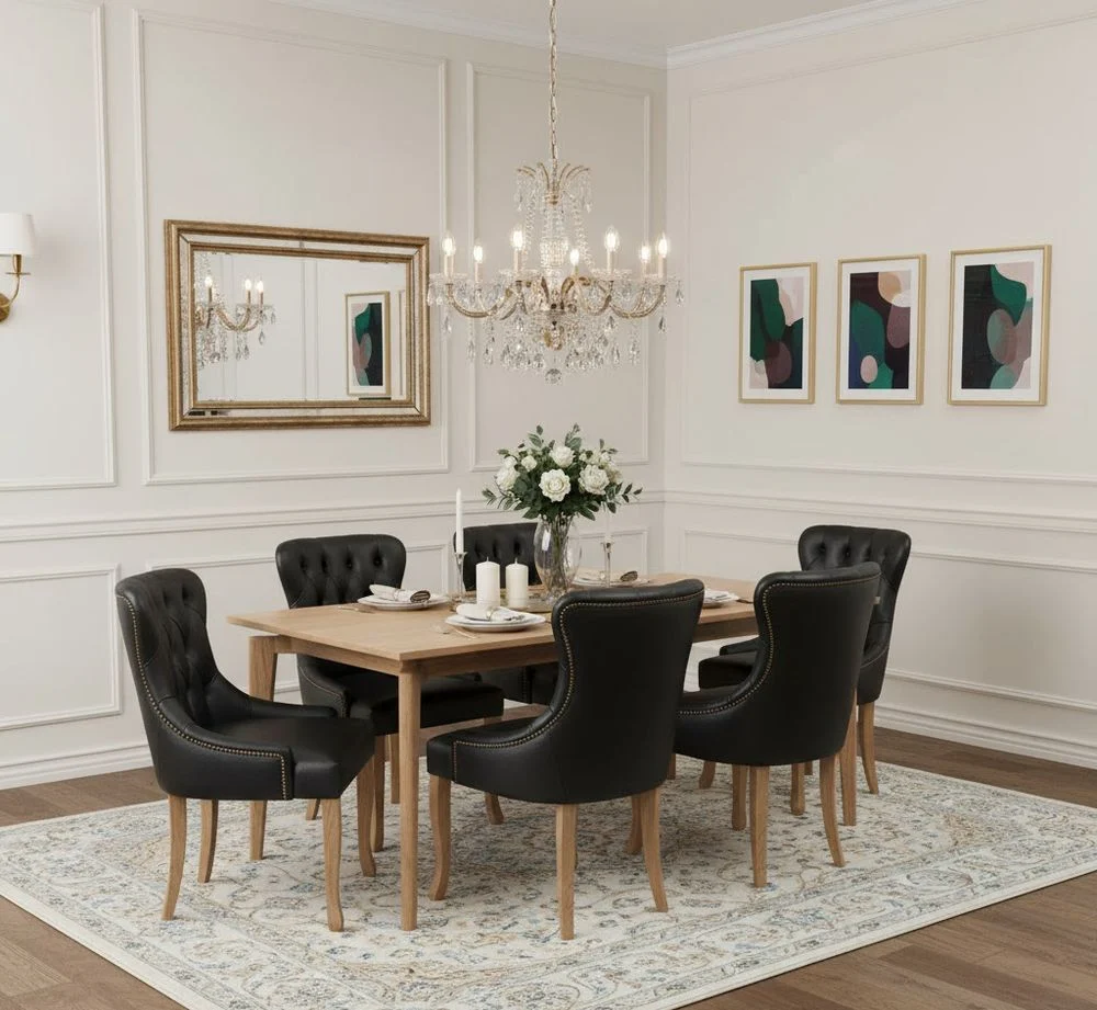 Sala de Jantar com Mesa Helen e 6 Cadeiras Martina Capitonê