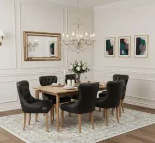 Sala de Jantar com Mesa Helen e 6 Cadeiras Martina Capitonê