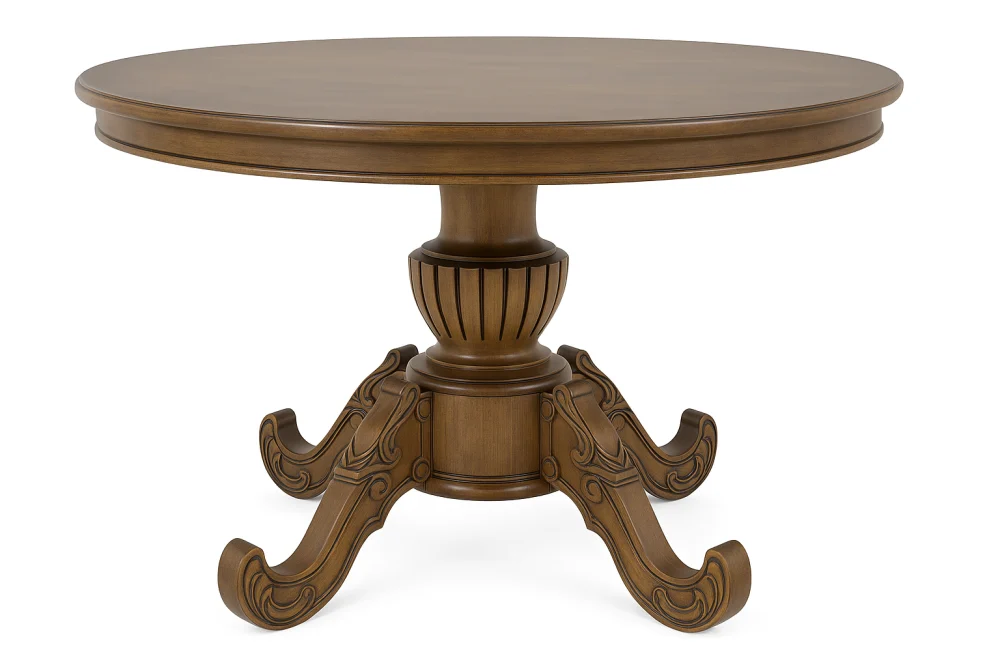 Mesa de Jantar Medalhão Entalhada · 120cm Imbuia Envelhecido
