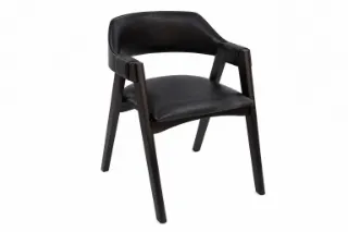 Cadeira Enfield · Madeira Maciça Ebano Courino Preto