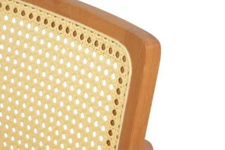 MAVENA Cadeira Silvia em Madeira Amêndoa Facto Champanhe Rattan Natural — detalhe visual 6