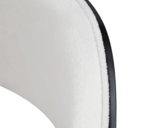 MAVENA Cadeira Enfield em Madeira Maciça Ébano e Boucle Branco — detalhe visual 5