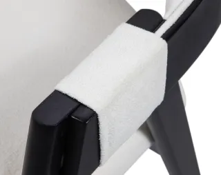 MAVENA Cadeira Enfield em Madeira Maciça Ébano e Boucle Branco — detalhe visual 6