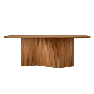 Mesa de Jantar Caribe MAVENA em madeira maciça amêndoa, outro ângulo