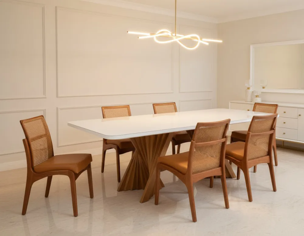 Conjunto de Jantar com 6 Cadeiras Paris e Mesa Palens com Vidro — 6 Cadeiras Paris e Mesa Palens com Vidro, imagem 1 da galeria