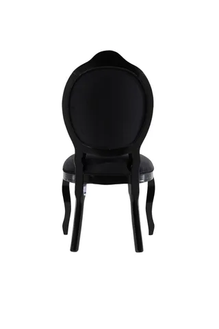 Cadeira Medalhão — Madeira Maciça All Black com Suede Preto Entalhada, imagem 4 da galeria