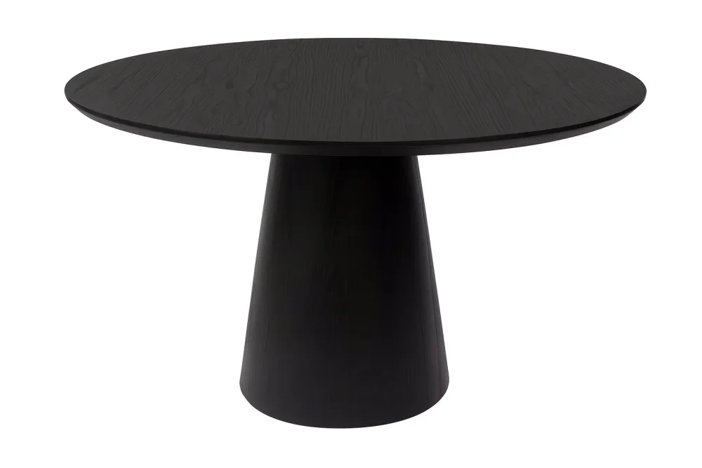 Mesa Paris redonda de 130 cm em cinamomo ebanizado, vista completa