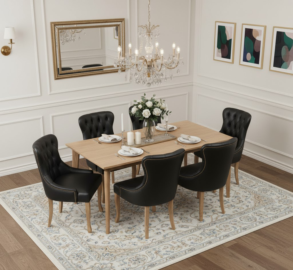 Conjunto de Jantar com 6 Cadeira Martina Capitonê e Mesa Helen Lâminada, imagem 2 da galeria