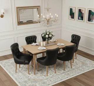Conjunto de Jantar com 6 Cadeira Martina Capitonê e Mesa Helen Lâminada, imagem 2 da galeria