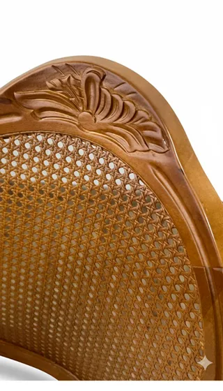 Cadeira Medalhão Entalhada com Braços — Imbuia com Rattan e Braços Facto Pérola, imagem 7 da galeria
