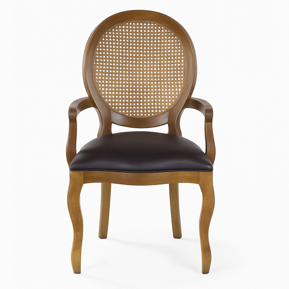 Cadeira Medalhão com Rattan e Braços, imagem 2 da galeria
