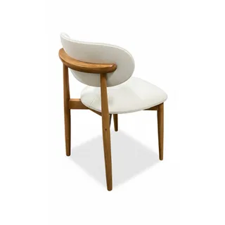 Cadeira Mila — Madeira Amêndoa e Linho Off White, imagem 5 da galeria