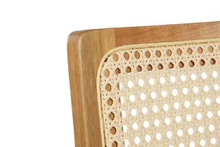 Cadeira Silvia — Madeira Amêndoa Courino Caramelo Rattan Natural, imagem 5 da galeria