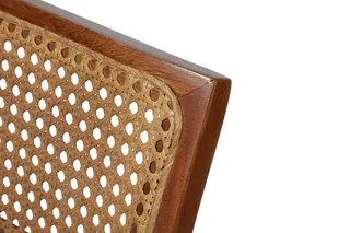 Cadeira Paris com Rattan — Madeira Maciça Carvalho Rattan e Courino Caramelo, imagem 5 da galeria