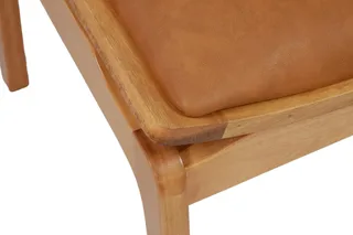 Cadeira Silvia — Madeira Amêndoa Courino Caramelo Rattan Natural, imagem 6 da galeria
