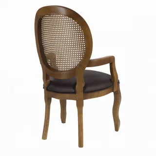 Cadeira Medalhão com Rattan e Braços — Madeira Maciça Imbuia com Rattan e Braços, imagem 3 da galeria