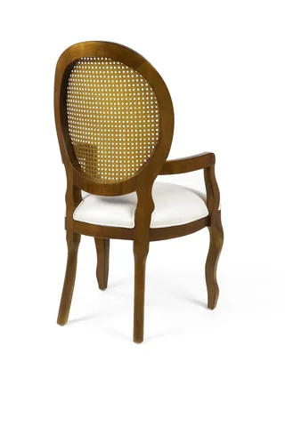 Cadeira Medalhão com Rattan e Braços — Imbuia com Rattan e Braços Facto Pérola, imagem 6 da galeria