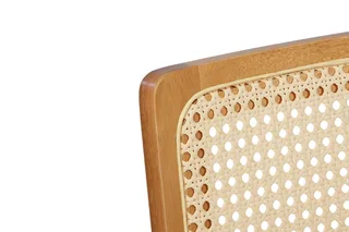 Banqueta Silvia — Madeira Amêndoa Courino Caramelo Rattan Natural, imagem 5 da galeria