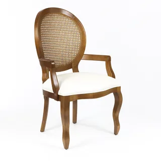 Cadeira Medalhão com Rattan e Braços — Imbuia com Rattan e Braços Facto Pérola, imagem 5 da galeria